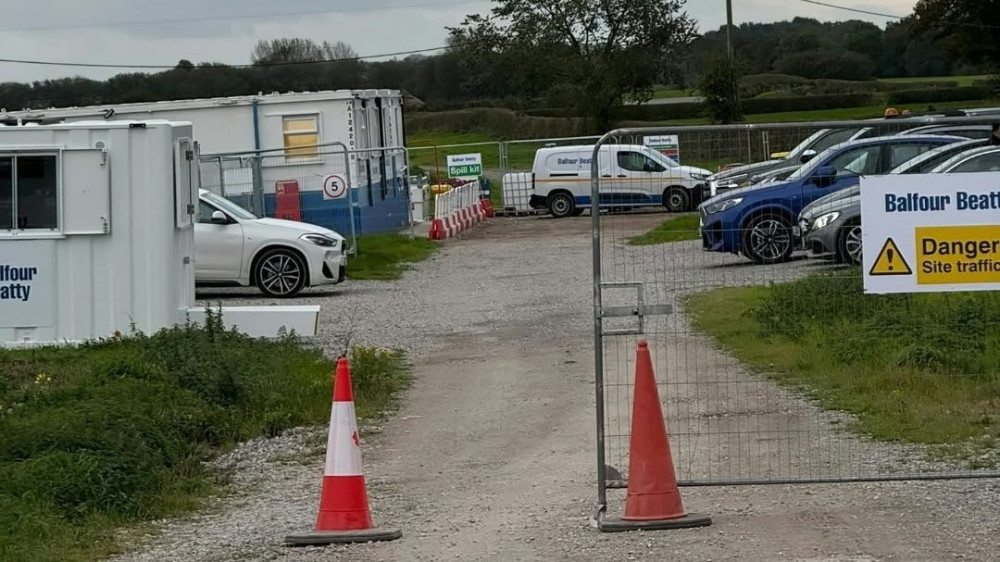 The HS2 works are being carried out on land just off Newcastle Road at Chorlton Bridge, alongside the West Coast Main Line (Photo: Nub News).