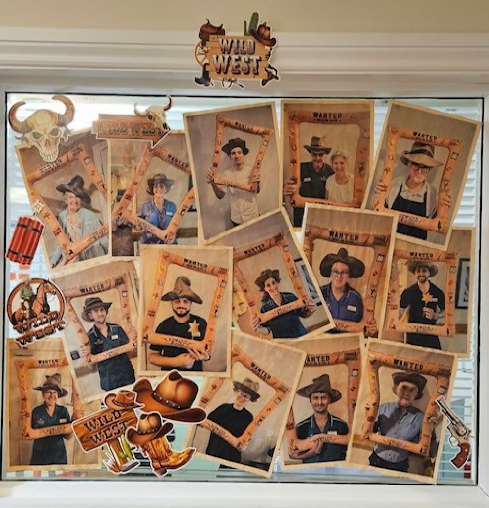 `Wanted` posters were up all over Crandon Springs Memory Lane community during the Wild West Day, creating a lot of fun and laughter.