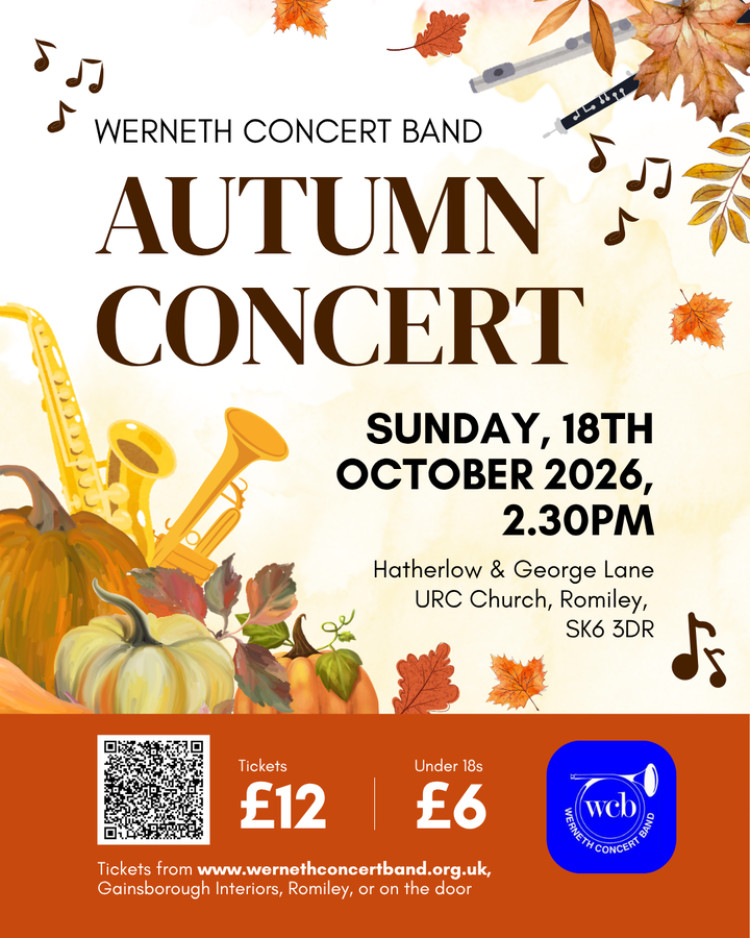Werneth Concert Band take to the stage at the Romiley URC Church on Sunday 19 October from 2.30pm (Image supplied)