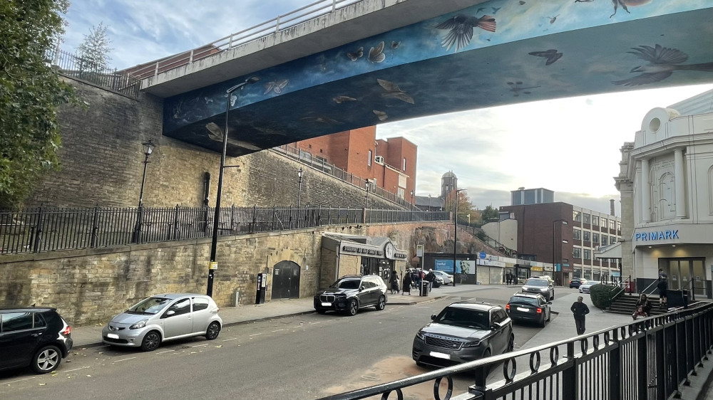 The scene, on Chestergate below the Merseyway car park bridge, has now been cleared, as seen here on Saturday 17 October (Image - Nub News)