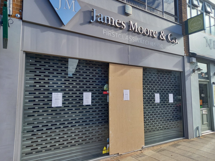 James Moore Jewellers was one of the tow businesses targeted (image via Cllr Alison Insley)
