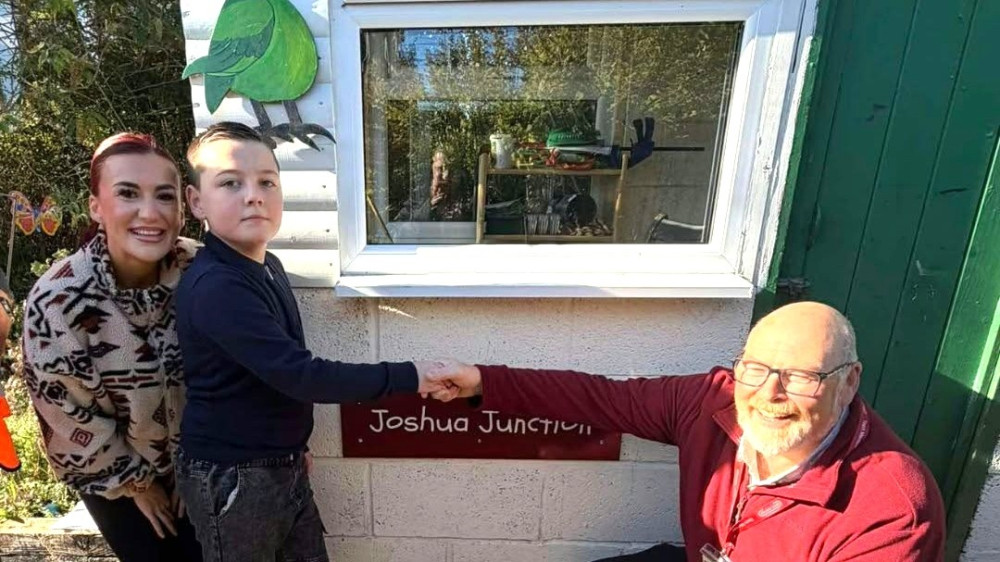 Joshua, who raised just over £1,000 for Crewe Heritage Centre has been honoured with his very own place on the museum's railway map (Photo: Supplied).