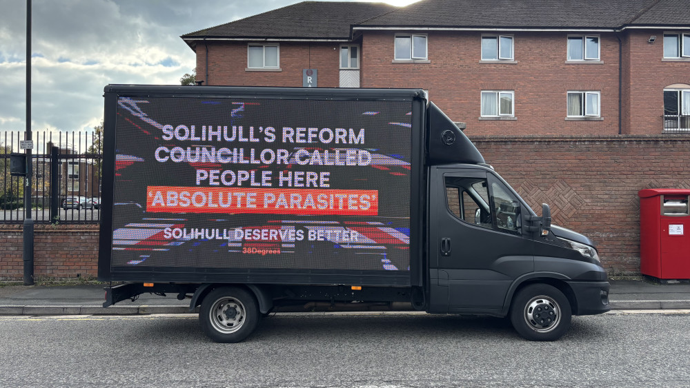 The stunt followed an undercover ITV investigation which captured three Reform UK councillors making racist and offensive remarks (Image via Nub News)