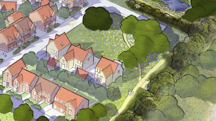 Nearly 1,000 houses and a care home could be built around Woodford if plans are given the go ahead (Image - Marrons/Russell LDP)