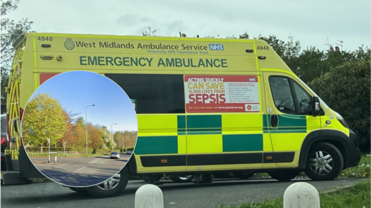 West Midlands Ambulance Service was called to Clayton Road this morning (main image via Nub News / inset image via Google Street View)