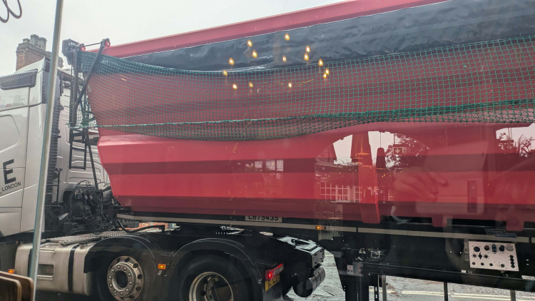 One of the lorries travelling through Sandbach town centre this week. (Photo: Nub News)
