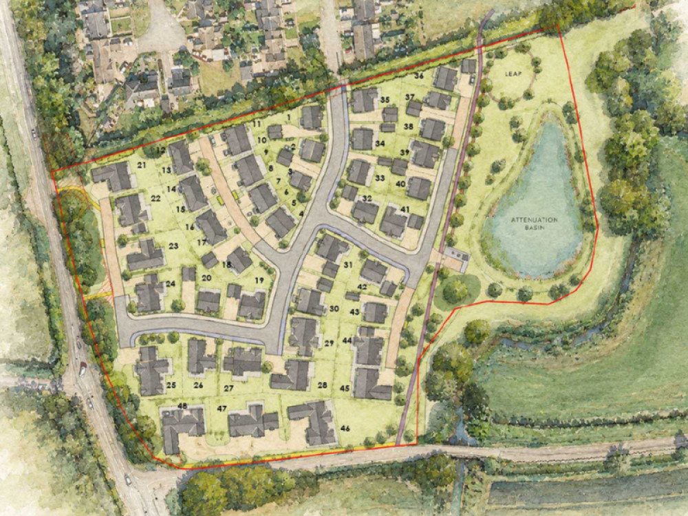 How the estate on the land south Of Meadow Lane will look (image via planning application)