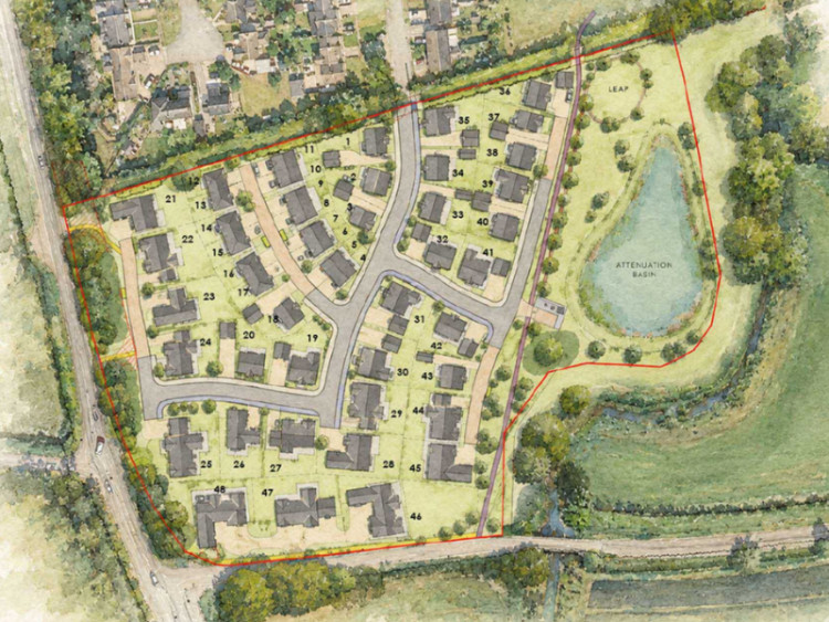 How the estate on the land south Of Meadow Lane will look (image via planning application)
