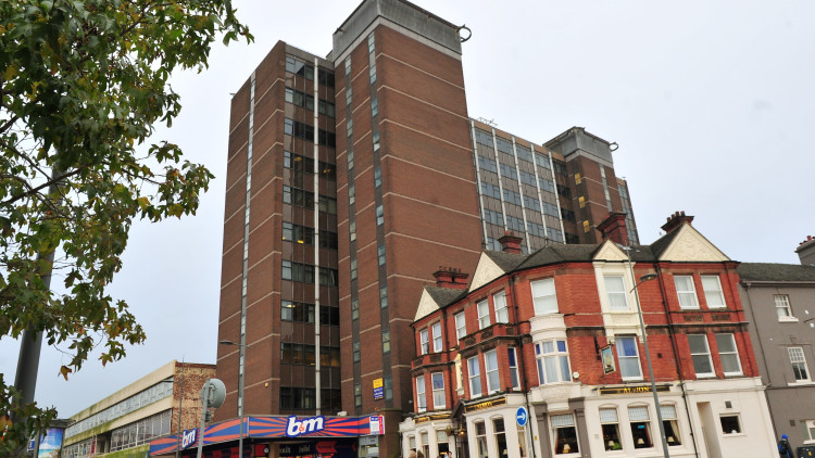 The 11-storey Blackburn House in Hanley (image via LDRS)