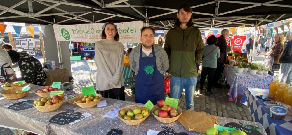 Triangle Community Garden volunteers at the stall in Hitchin’s Market Square on Apple Day