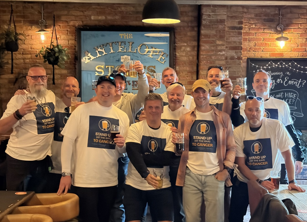 Pete Bell and his friends stopped at The Antelope in Surbiton during the walk (Image supplied)