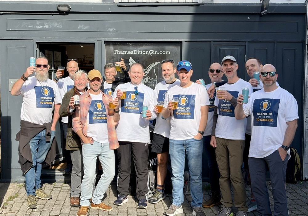 A cancer survivor who took part in a brewery fundraising 12 mile walk across various breweries in Teddington, Kingston and Twickenham with 11 friends to raise money for several charities on 17 October, has raised over £6,500 (Image supplied)