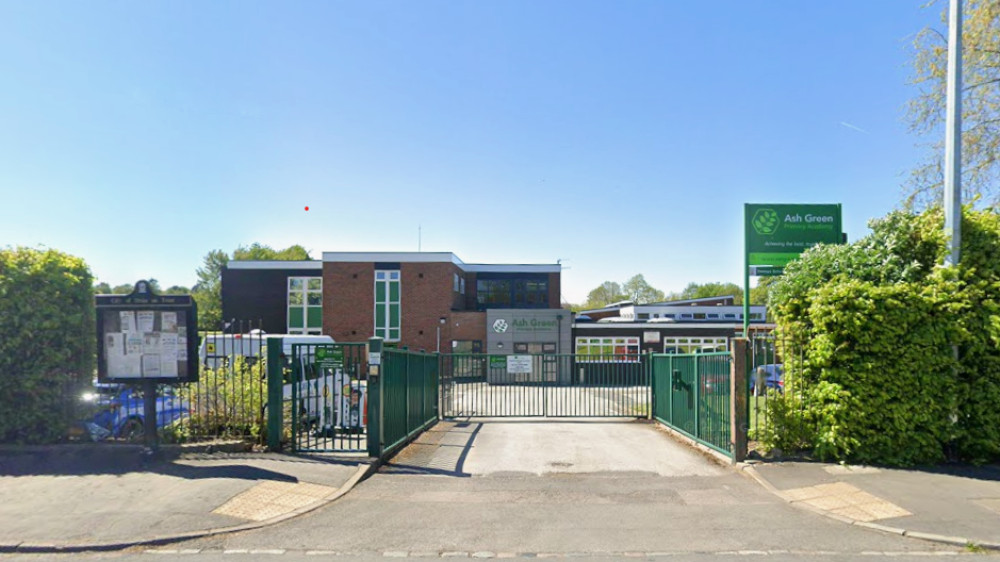 A total of 235 people backed a petition asking for a School Streets scheme at Ash Green Primary Academy (image via Google Street View)