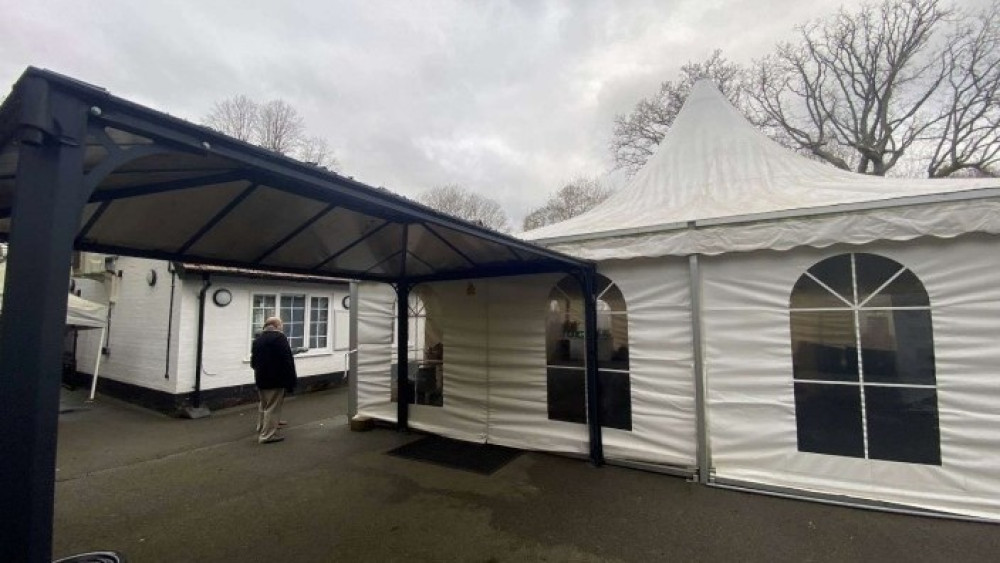 The marquee was erected at Solihull Central Masjid in 2020 (Image via Claremont Planning/Solihull Council)