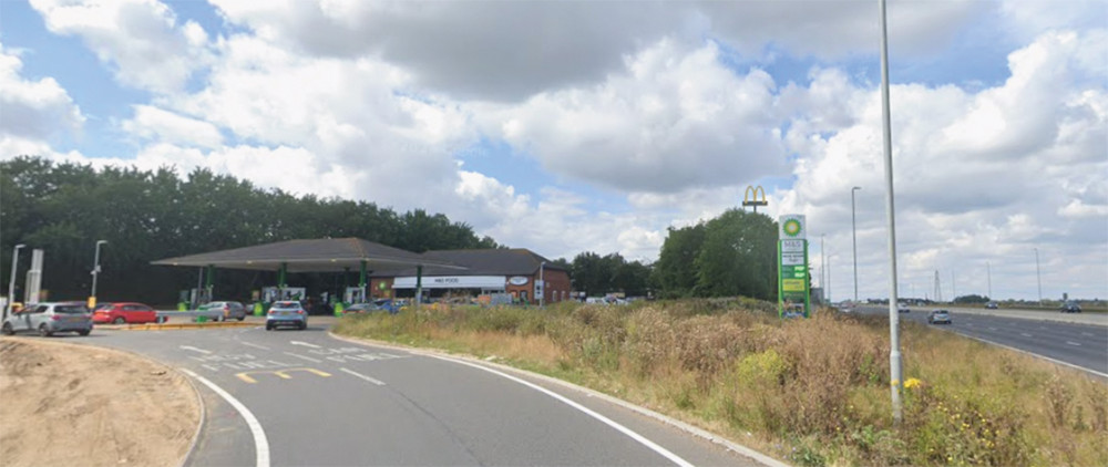 The westbound BP service station