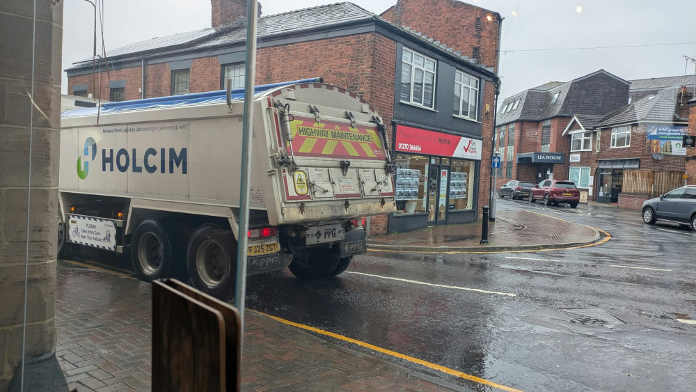 Cheshire East Council refuses to ban construction HGVs from Sandbach town centre despite safety concerns after a 91-year-old was hurt. (Photo: Nub News))