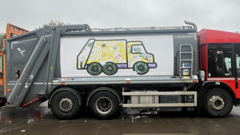 The artwork has been displayed on a Stoke-on-Trent City Council refuse collection vehicle (image via Stoke-on-Trent City Council)