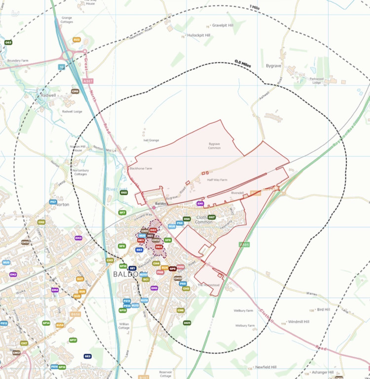 Proposed area for development (via planning portal) 
