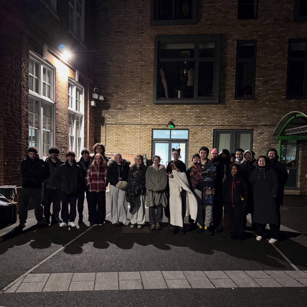 Students studying the BTEC Level 3 in 3D Design at Kingston College have successfully completed their sponsored overnight sleep out (Image supplied)