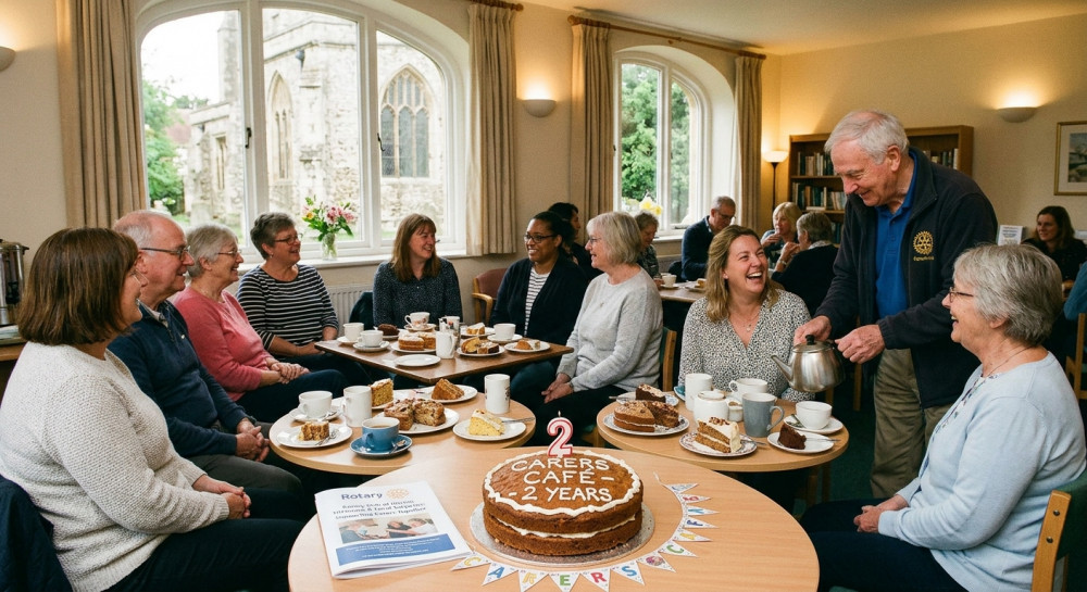 “Celebrating two years of connection and respite: A welcoming morning at the Hitchin Carers’ Café (Illustrative picture).”
