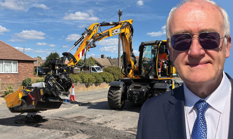 Cllr Christopher Hudson says the council is not getting enough money and is looking at cost-saving and innovation, which possibly includes the JCB Pothole Pro 