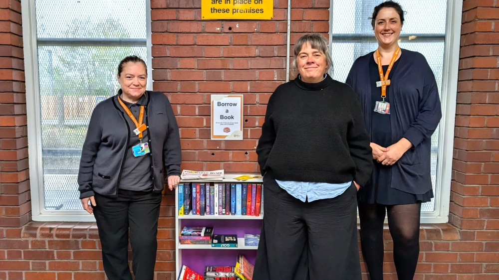 L-R: Karen Cattell (WMR booking office), Cara Higgs (WMR community strategy manager) and Julia Hogan (WMR customer experience manager) at Northfield railway station (Image supplied)
