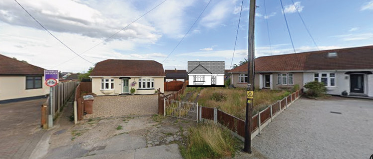 How the new bungalow will sit alongside its neighbours