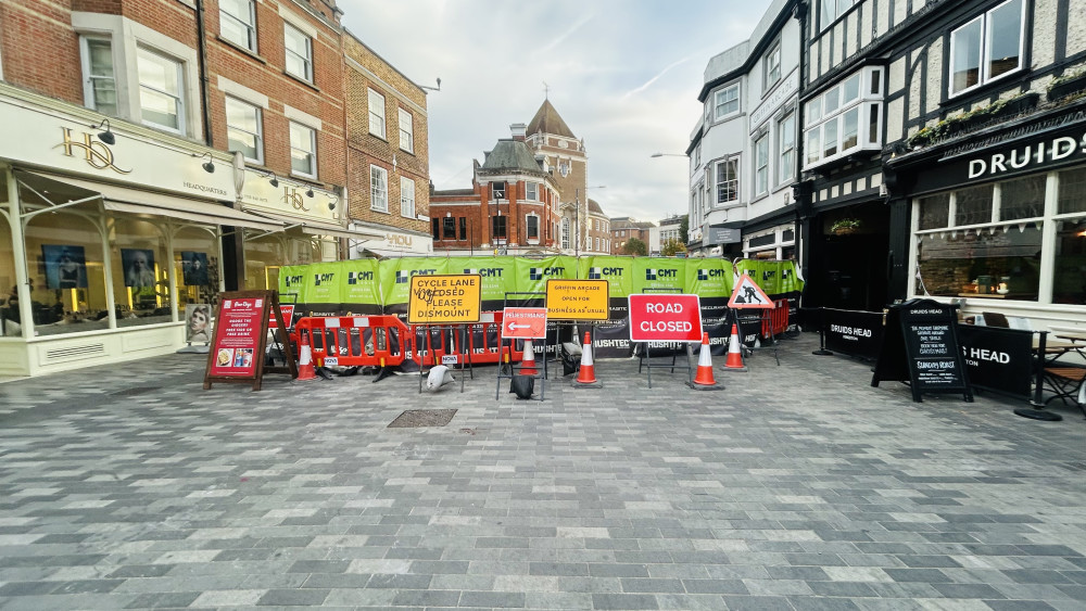 The roadworks in Kingston Market Place are expected to finish on Monday, 2 November (Credit: Tilly O'Brien)