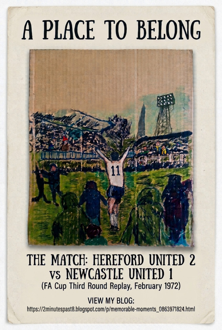 Shared memories, classic football history, and folk art. A quiet space to connect.  Read more: https://2minutespast8.blogspot.com/p/memorable-moments_0863971824.html