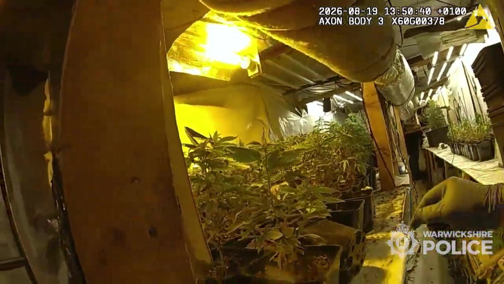 The hidden drugs den was accessed through a hatch cut into the floor of a shipping container (image via SWNS)