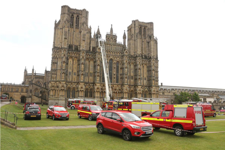 Fire crews will practise their emergency response at Wells Cathedral during a morning training exercise.