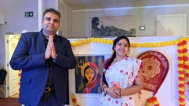 Stockport MP Navendu Mishra and artist Ananya Mukherjee (Image supplied)