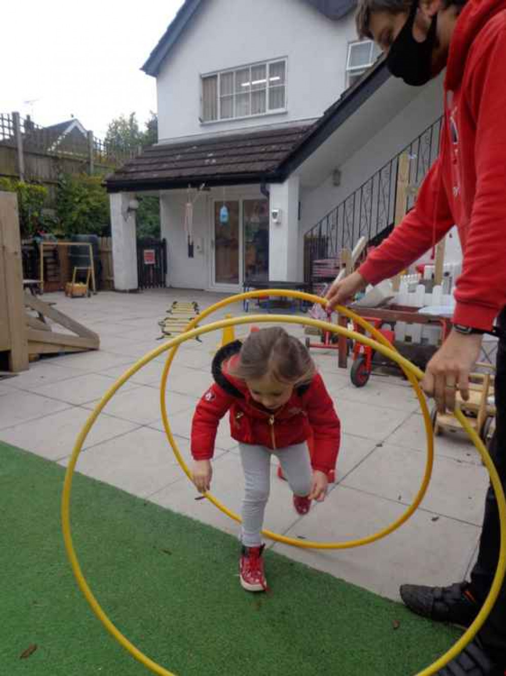 Briar participating in the dodge the hoop challenge Briar participating in the dodge the hoop challenge