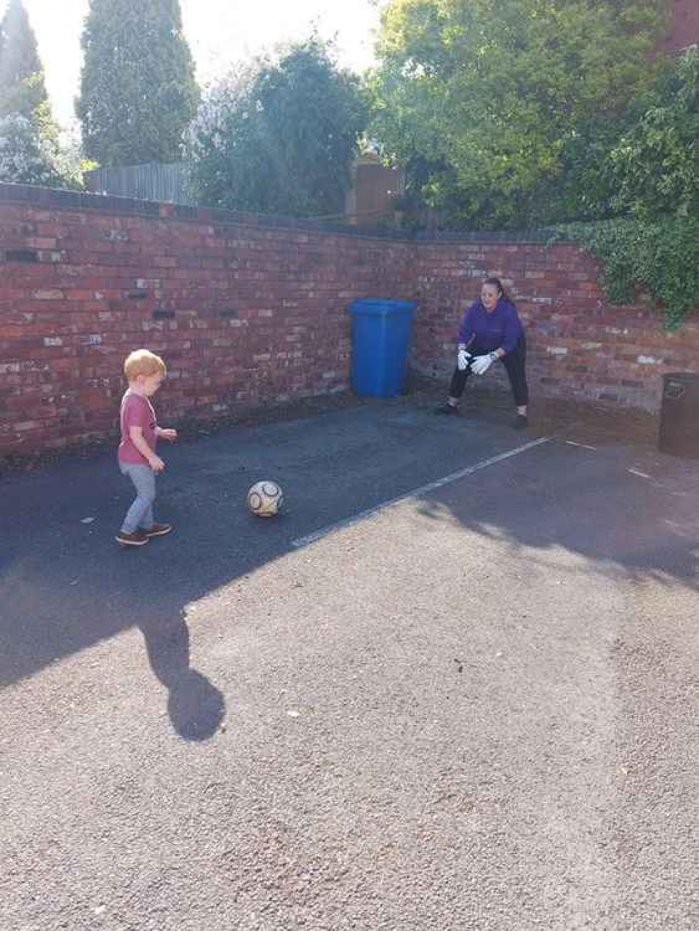 Edward Welsh at Audley Road scoring a goal at a family penalty shoot out Edward Welsh at Audley Road scoring a goal at a family penalty shoot out