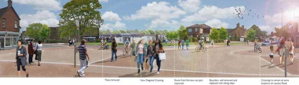 An artist's impression of how Alsager town centre could look. An artist's impression of how Alsager town centre could look.