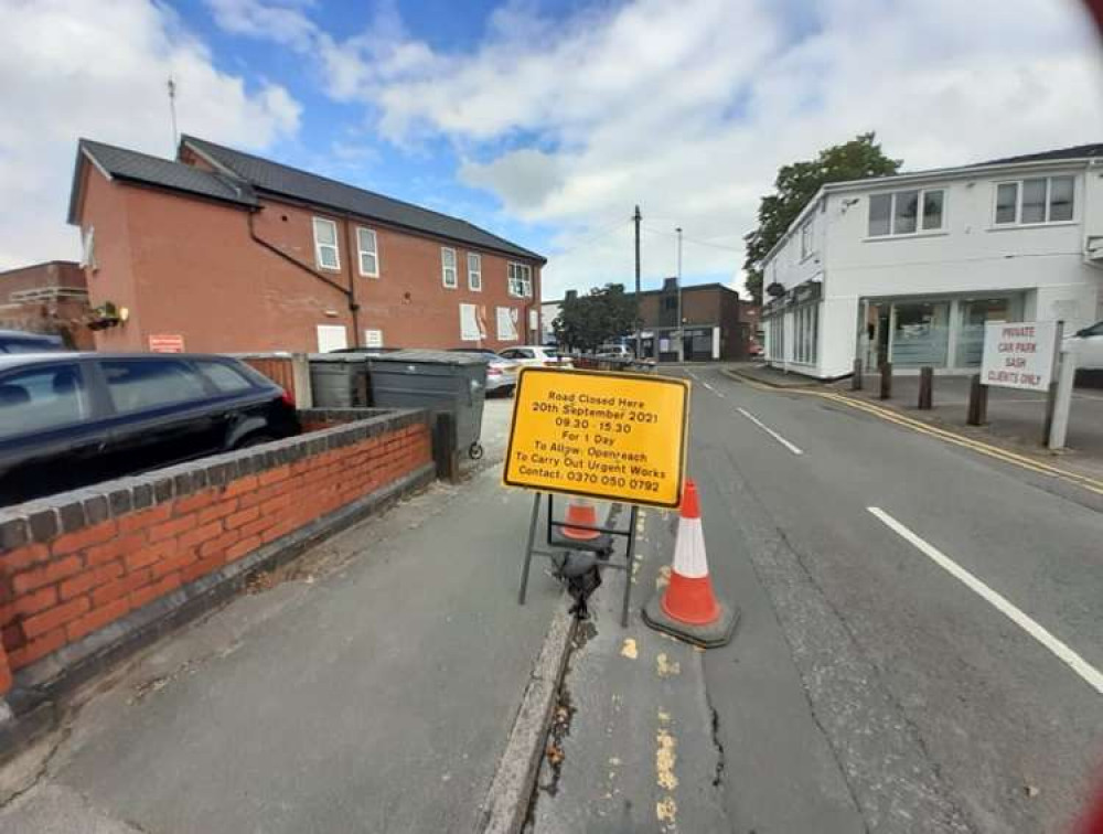 Brookhouse Road will be closed for part of Monday