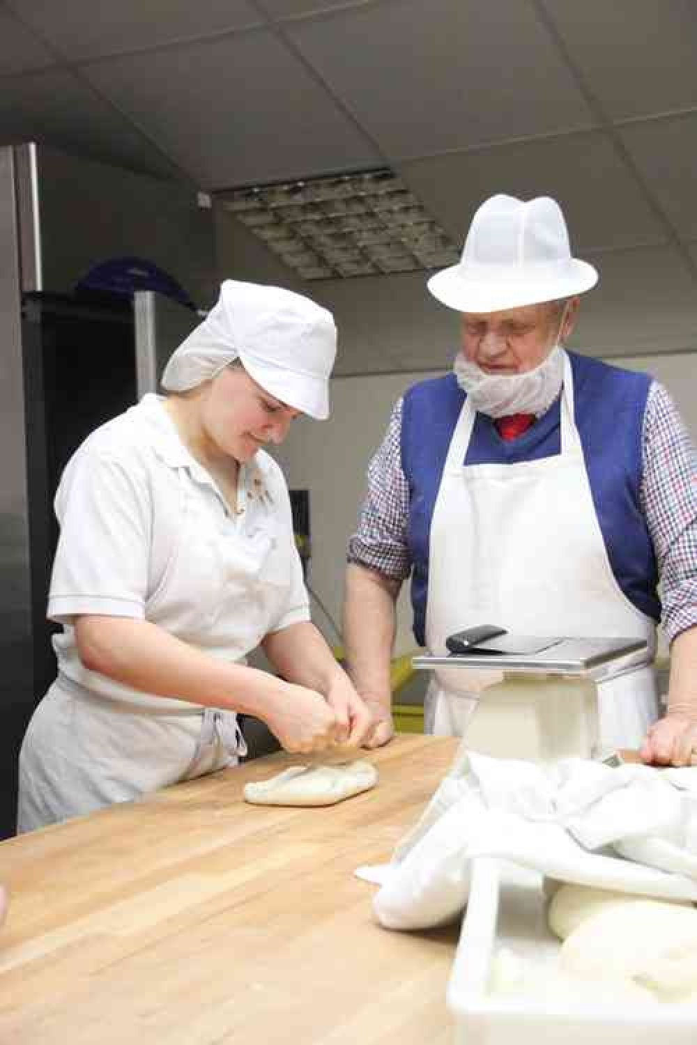 Apprentice Gemma Dyer (left) with craft trainer Henry Jefferies