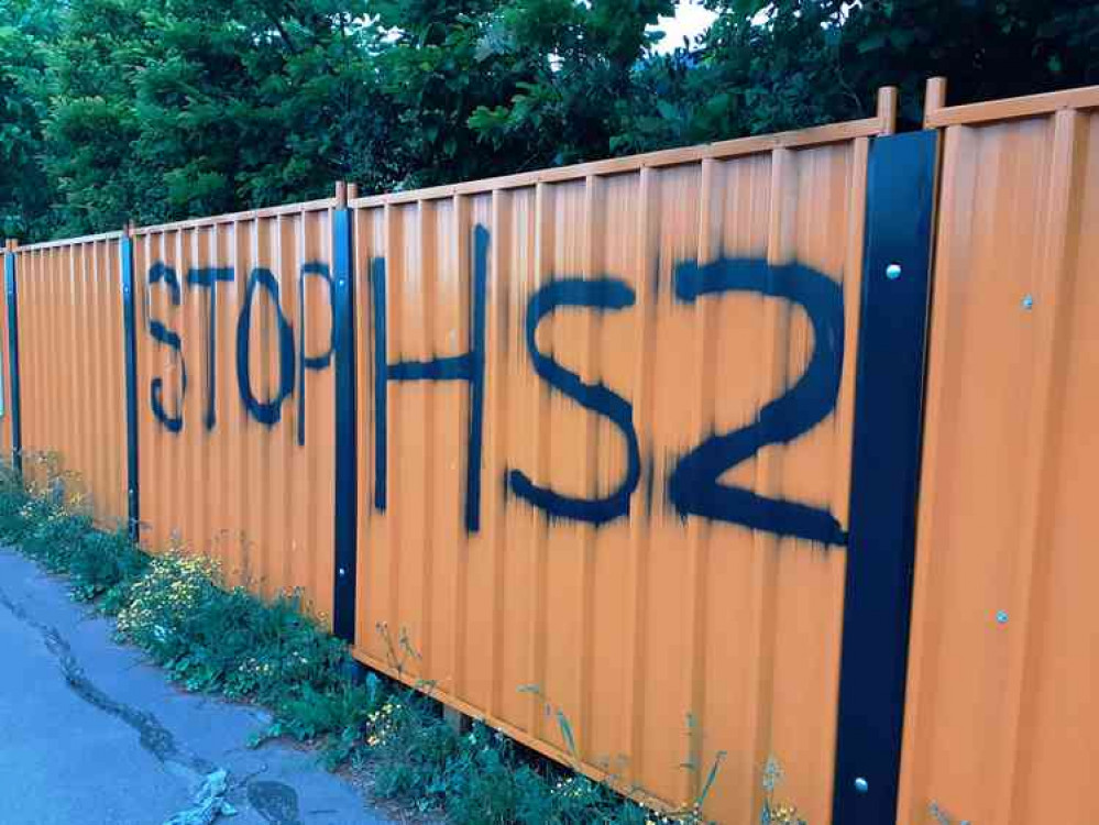 The graffiti at the construction site in Street Road, Glastonbury