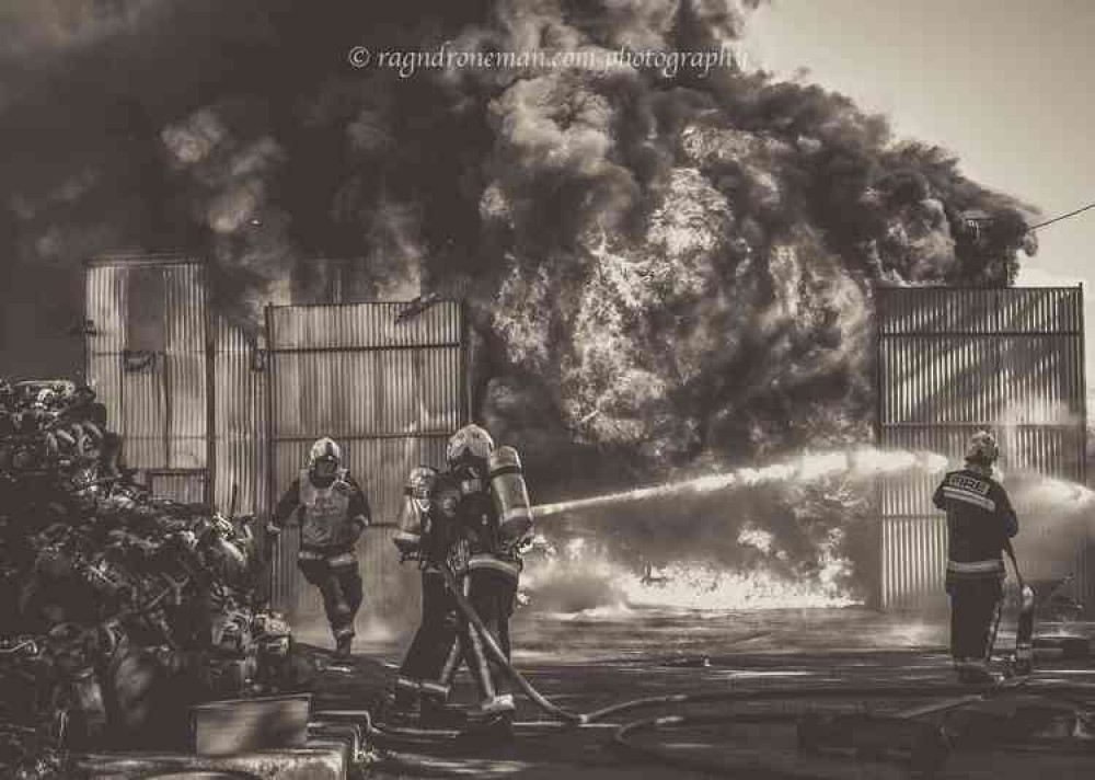 The fire at Lydford-on-Fosse (Photo: Rag 'n' Drone Man Photography)