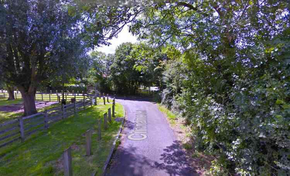 The incident happened near to the play area in Cinnamon Lane, Glastonbury (Photo: Google Street View)