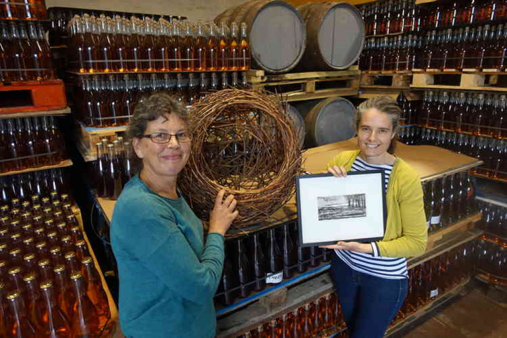 Angela Morley and Joanna Briar at Pilton Cider