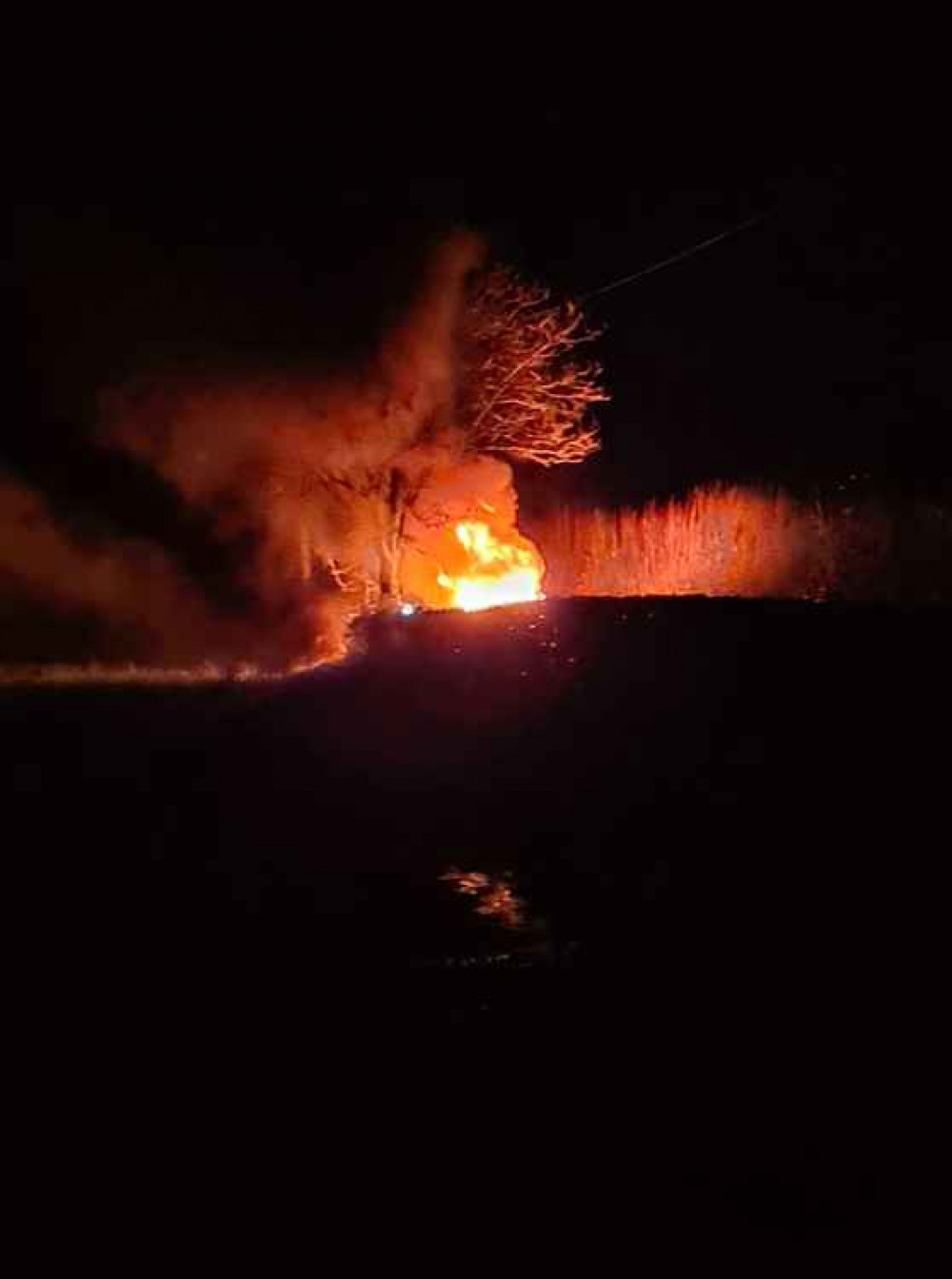 The vehicle on fire in Westcombe Road (Photo: Aaron England) The vehicle on fire in Westcombe Road (Photo: Aaron England)