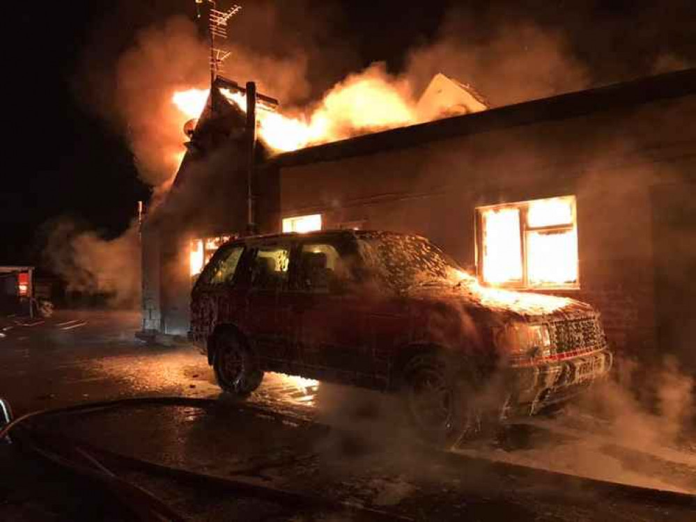 The fire in Stretcholt over the weekend (Photo: Taunton Fire Station)