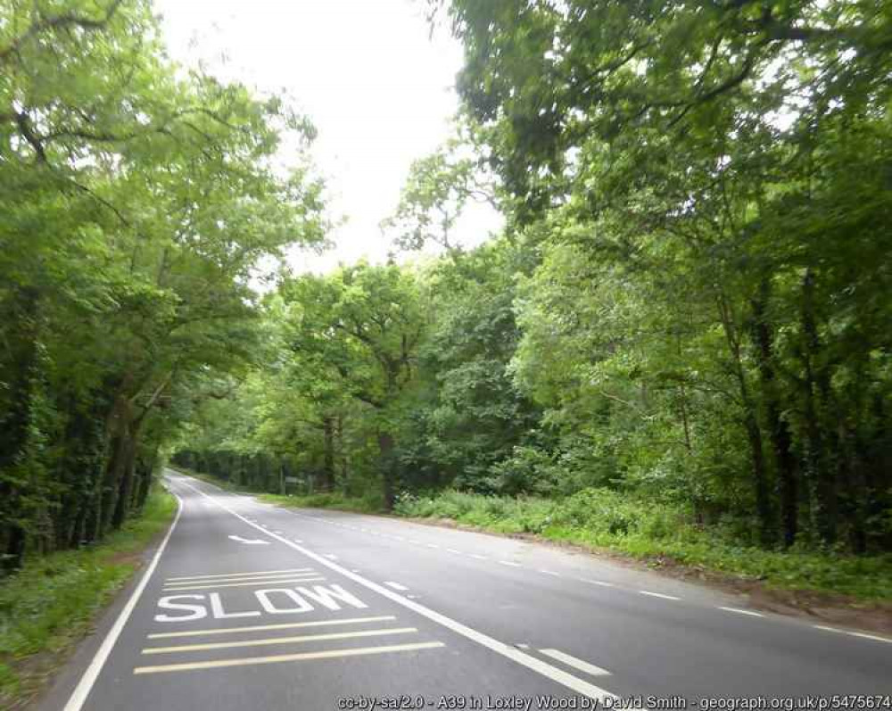 The crash happened on the A39 in Loxley Wood