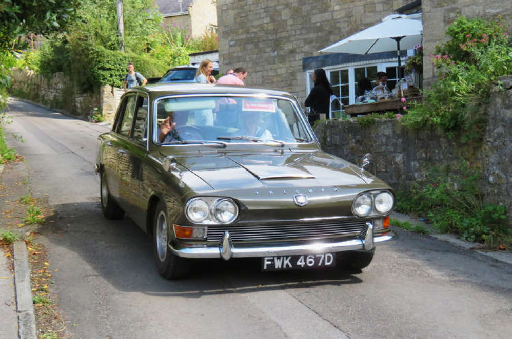 Tony and Jane Wadsworth in their Triumph on the Tour