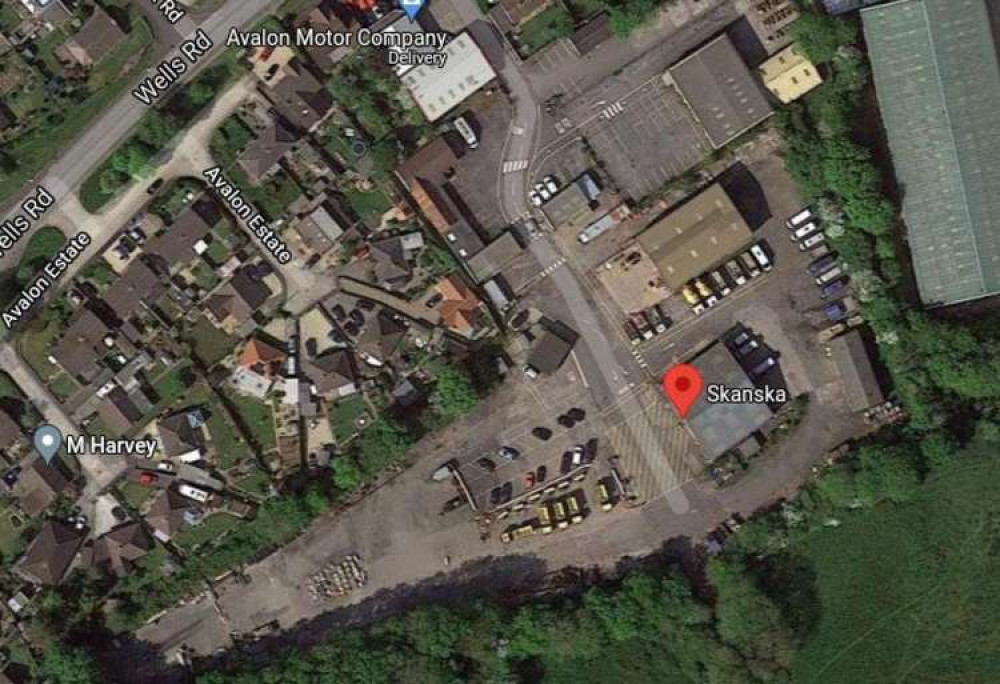 The Skanska depot off Wells Road in Glastonbury (Photo: Google Maps)