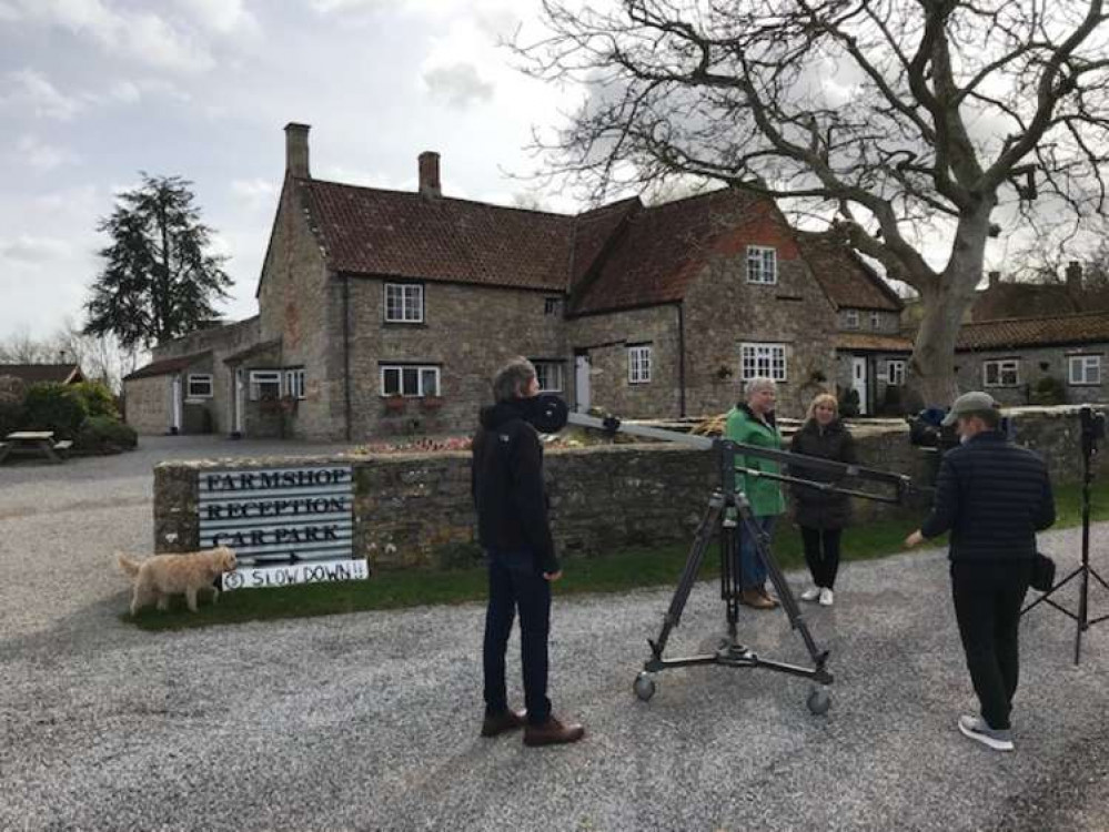 Film crew at Middlewick Holiday Cottages, Glastonbury Film crew at Middlewick Holiday Cottages, Glastonbury