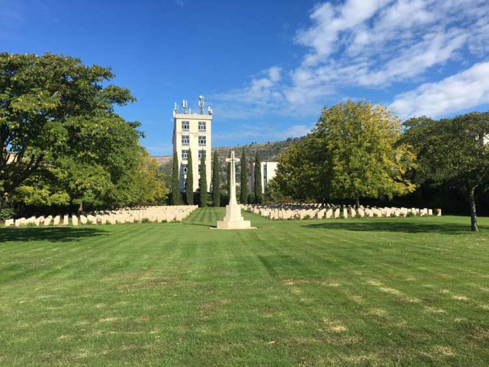 We Shall Remember Them. The Commonwealth War Grave Cemetery, Caserta, just north of Naples. CREDIT: Letchworth Nub News