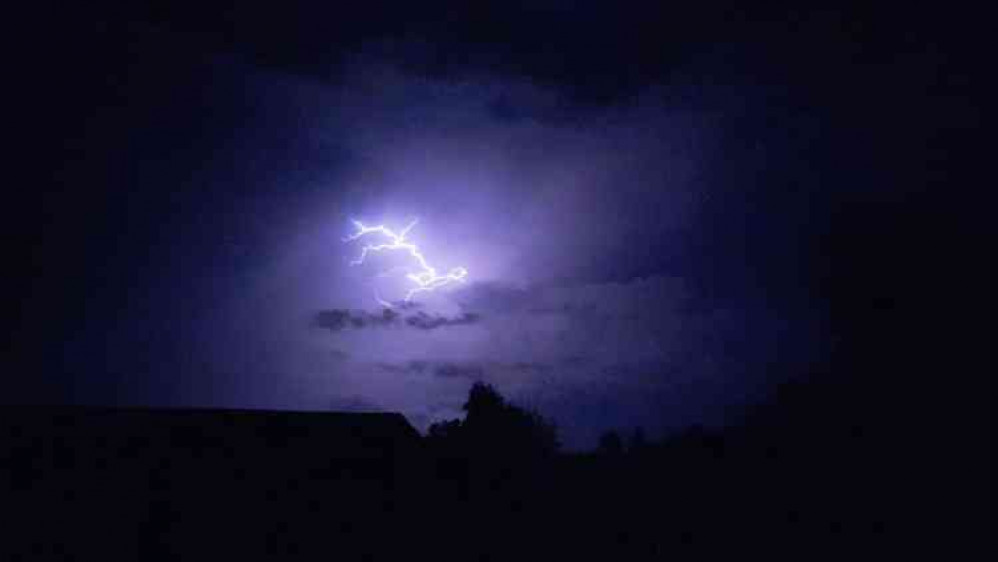 Lightning above Wells last night Photo: Julian Yates Lightning above Wells last night Photo: Julian Yates