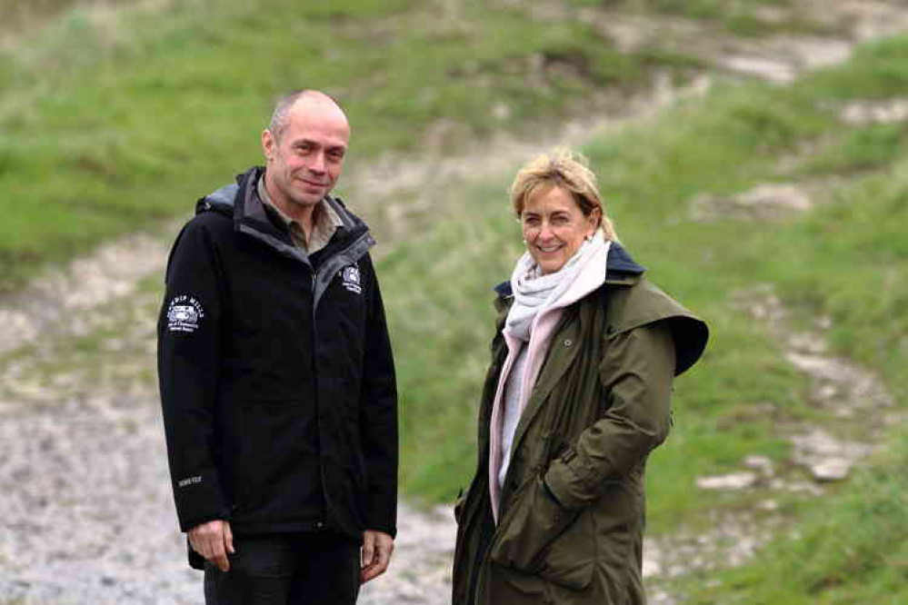 PCC Sue Mountstevens and Mendip Hills AONB manager Jim Hardcastle